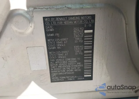 2017 Nissan Rogue S z USA, uszkodzony, nr VIN KNMAT2MV2HP516439